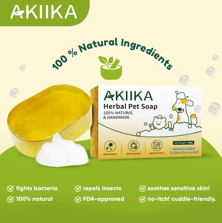 AKIIKA™ Handmade Herbal Pet Soap 100% Natural 200g