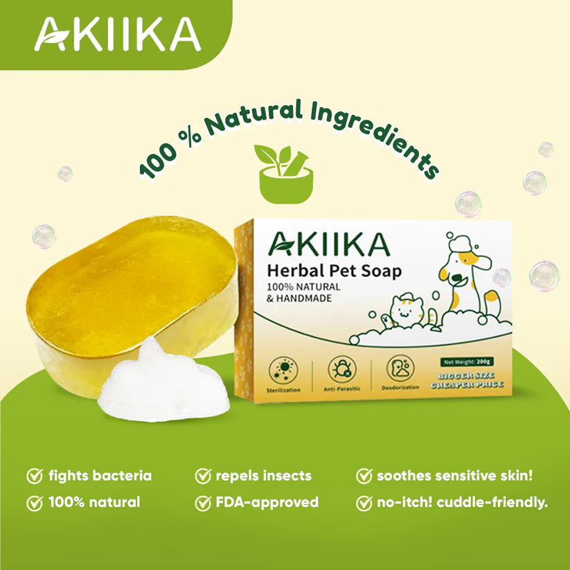 AKIIKA™ Handmade Herbal Pet Soap 100% Natural 200g