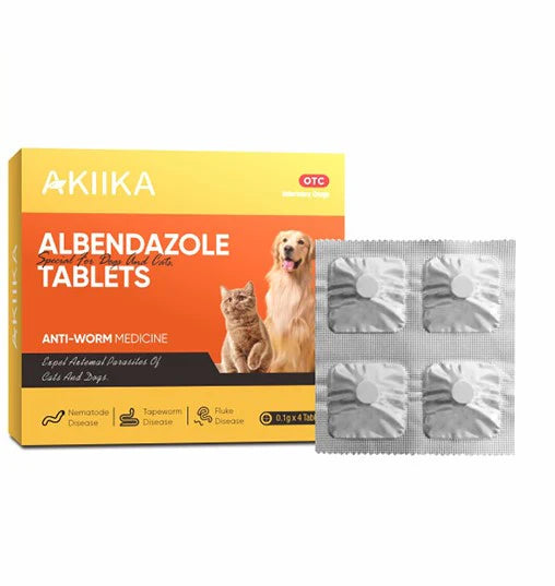 AKIIKA™ Albendazole Tablets 0.1g (4pcs in One Box)