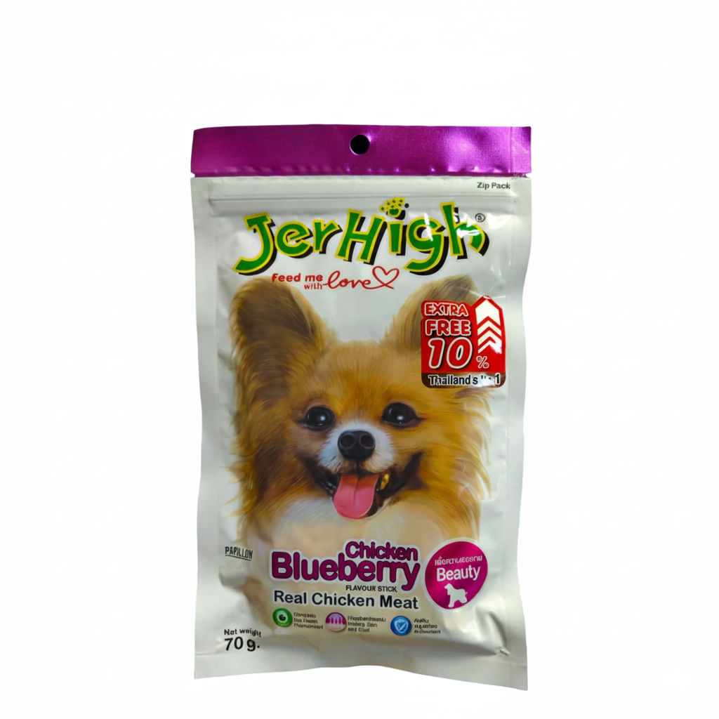 JerHigh Blueberry Stick Dog Treats - 70g