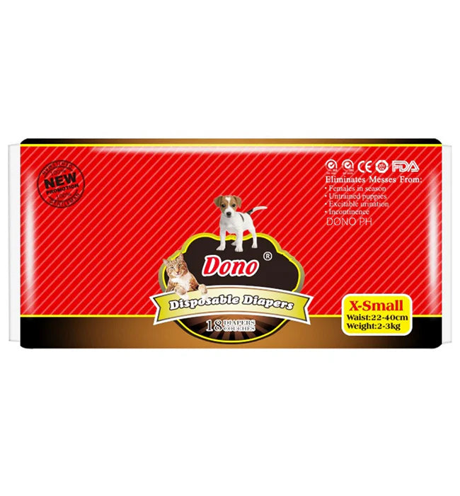 Dono Female Disposable Diaper 18 Pads (X-Small)