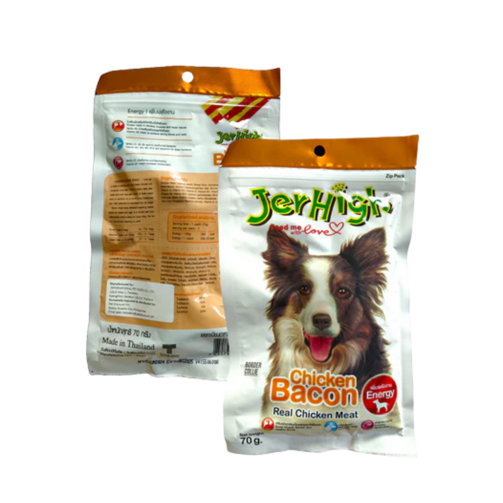JerHigh Bacon Stick Dog Treats - 70g