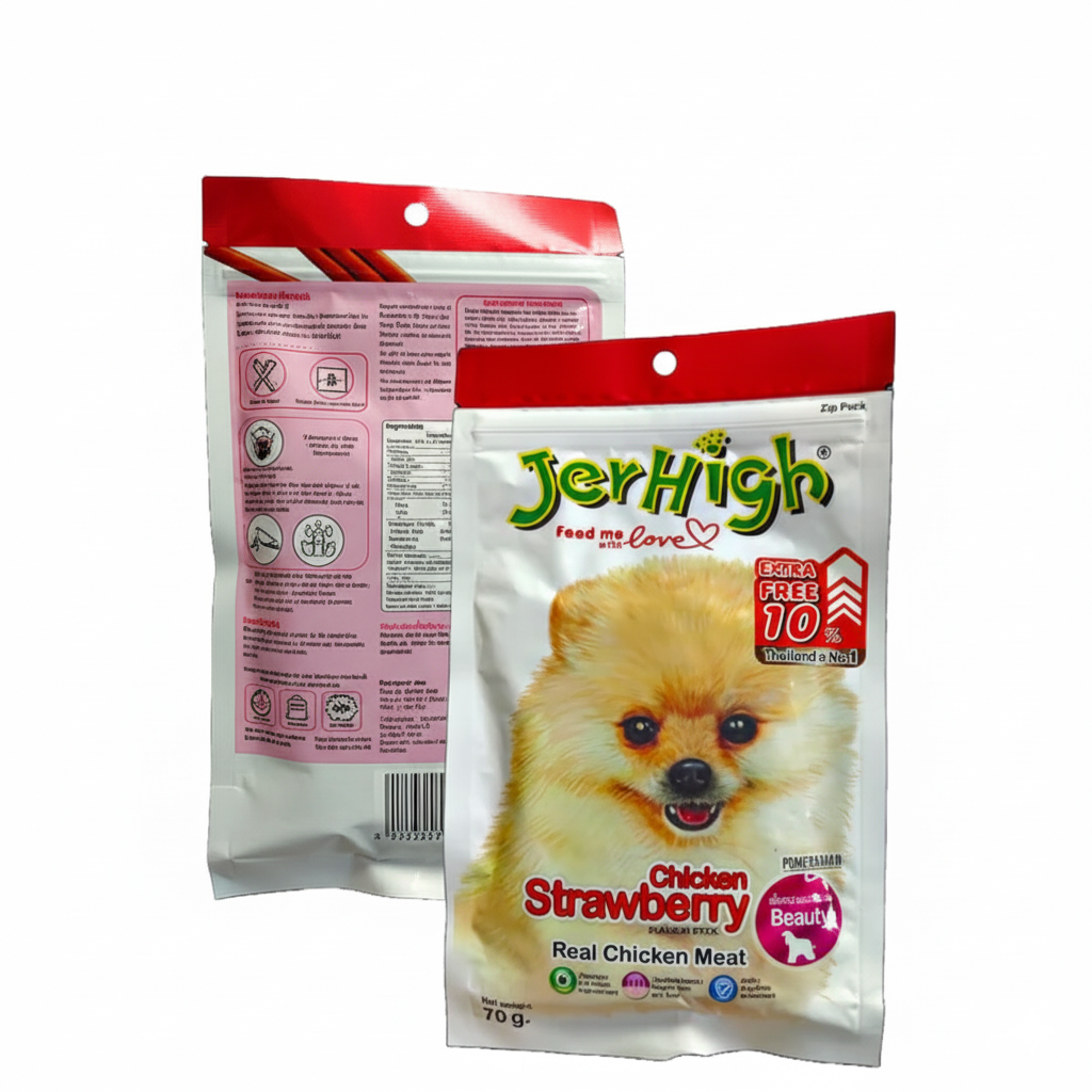 JerHigh Strawberry Stick Dog Treats - 70g